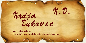 Nadja Duković vizit kartica
